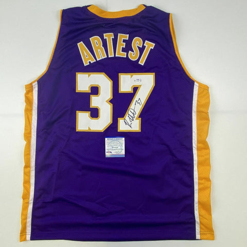 Autographed/Signed RON ARTEST Los Angeles Purple Basketball Jersey PSA/DNA COA