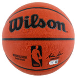 Lakers Magic Johnson Authentic Signed Wilson Basketball w/ Gold Sig BAS Witness