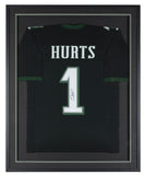 Jalen Hurts Signed Framed Custom Black Pro Style Football Jersey JSA