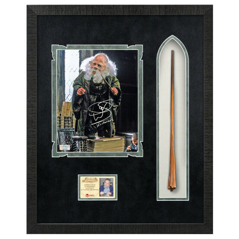 Warwick Davis Autographed Harry Potter Flitwick 8x10 Photo & Wand Framed Display