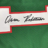 Framed Autographed/Signed Oscar Robertson 33x42 Milwaukee Green Jersey PSA COA