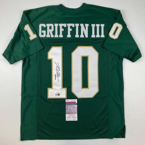 Autographed/Signed Robert Griffin III RG3 Baylor Green College Jersey JSA COA