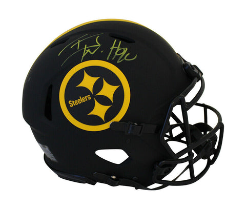TJ Watt Autographed Pittsburgh Steelers Authentic Eclipse Helmet Beckett 33293