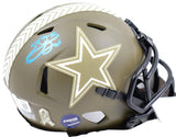 Emmitt Smith Signed Cowboys Salute to Service Speed Mini Helmet-Beckett W Holo