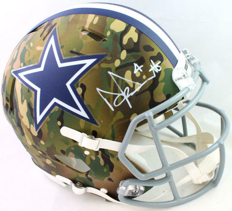Dak Prescott Autographed Cowboys Authentic Camo F/S Helmet-Beckett W *White