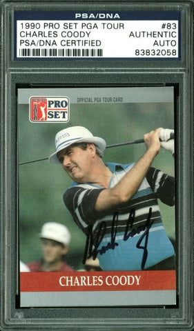 Charles Coody Authentic Signed Card 1990 Pro Set PGA Tour #83 PSA/DNA Slabbed