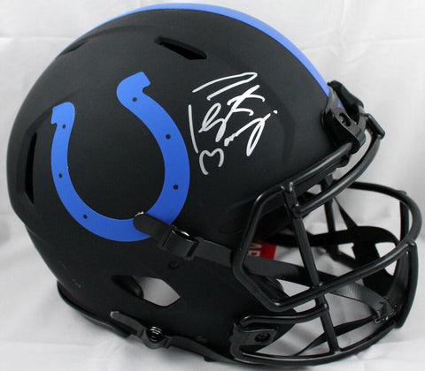 Peyton Manning Signed Colts Eclipse F/S Speed Authentic Helmet-Fanatics *Silver