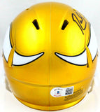 Randy Moss Autographed Minnesota Vikings Flash Speed Mini Helmet-Beckett W Holo