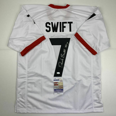 Autographed/Signed D'ANDRE SWIFT Georgia White College Football Jersey JSA COA