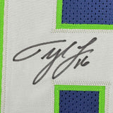 Framed Autographed/Signed Tyler Lockett 33x42 Seattle Blue Jersey JSA COA