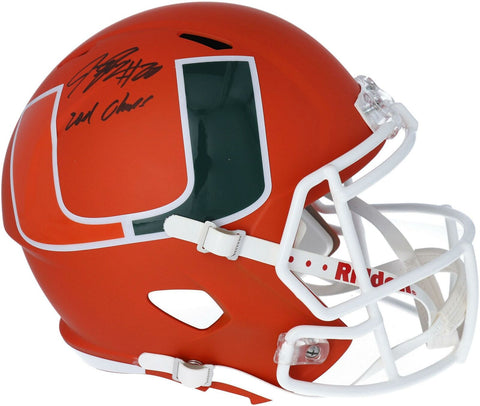 Jeremy Shockey Miami Hurricanes Signed AMP Replica Helmet & "2001 Champs" Insc