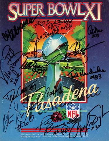 Oakland Raiders Signed Super Bowl XI Program 12 Sigs Madden Stabler JSA 37380