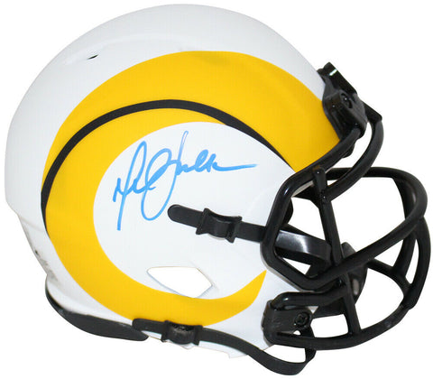 Marshall Faulk Autographed Los Angeles Rams Lunar Mini Helmet BAS 30875