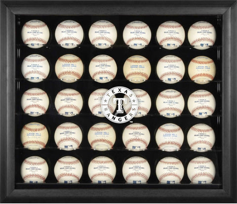 Rangers Logo Black Framed 30-Ball Display Case - Fanatics