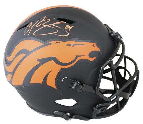 Broncos Champ Bailey Signed Eclipse Full Size Speed Rep Helmet BAS Witnessed