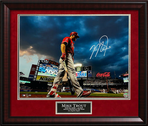 Mike Trout Signed Autographed Photograph Framed To 20x24 MLB COA