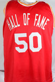 Ralph Sampson Autographed Red Pro Style Jersey w/ROY and All Star- Prova *Black