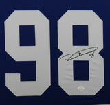 ROBERT MATHIS (Colts blue SKYLINE) Signed Autographed Framed Jersey JSA