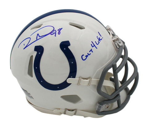 Robert Mathis Signed Indianapolis Colts Speed NFL Mini Helmet w/Colt 4 Life!