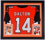 Andy Dalton Signed Bengals 31 x 35 Custom Framed Jersey (JSA) 3X Pro Bowl Q.B.