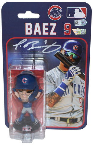 Javier Baez Autographed/Signed Mini Bobble Head Chicago Cubs Beckett 36087