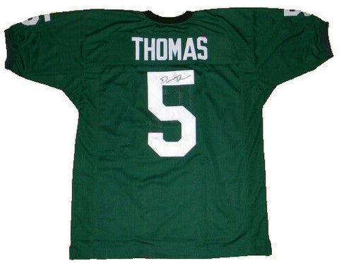 DEVIN THOMAS AUTOGRAPHED SIGNED MICHIGAN STATE SPARTANS #5 GREEN JERSEY JSA