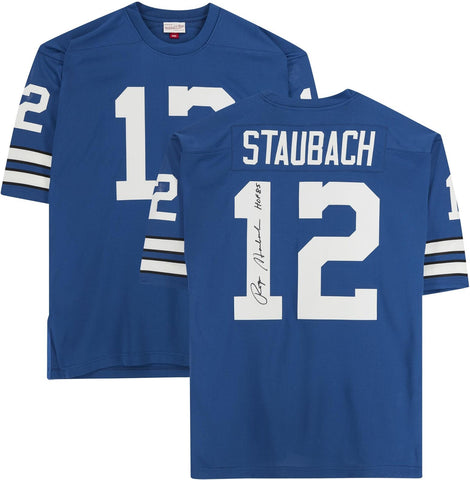 Roger Staubach Cowboys Signed Authentic Mitchell & Ness Jersey w/HOF 85 Insc