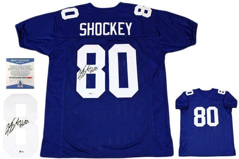 Jeremy Shockey Autographed SIGNED Jersey - Royal - Beckett Authentic