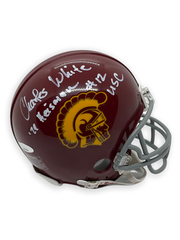 Charles White Signed Autographed USC Mini Helmet w/ Inscription TriStar