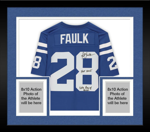 Frmd Marshall Faulk Indianapolis Colts Signed M&N Blue Replica Jersey & Inscs
