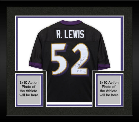 FRMD Ray Lewis Baltimore Ravens Signed Black Mitchell & Ness Jersey w/"HOF 18"