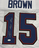 John Brown Signed Bills White Jersey (JSA COA) Buffalo All Pro Wide Receiver