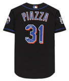MIKE PIAZZA Autographed "HOF 2016" Mets Authentic WS Black Jersey FANATICS