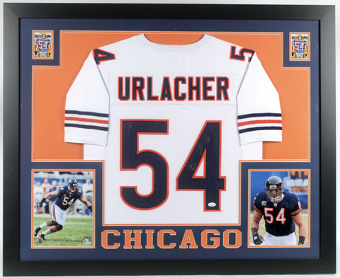 Brian Urlacher Signed Chicago Bears 35x43 Custom Framed Jersey (JSA COA)2018 HOF