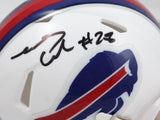 James Cook Autographed Buffalo Bills Speed Mini Helmet-Prova *Black