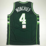 Autographed/Signed SIDNEY MONCRIEF Milwaukee Green/White Jersey PSA/DNA COA Auto