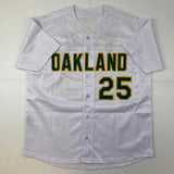 Autographed/Signed Mark McGwire Oakland White Baseball Jersey JSA COA