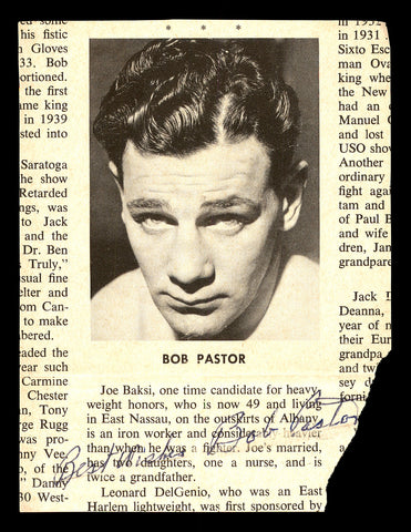 Bob Pastor Autographed Signed 3.5x5 Magazine Page Photo Heavyweight Boxer 179722