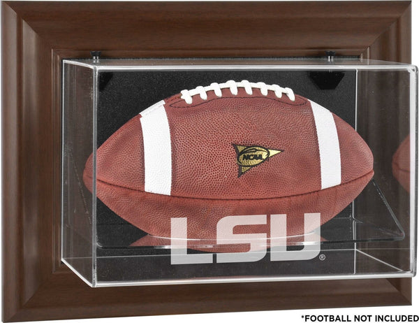 LSU tigers Brown Framed Wall-Mountable Football Display Case