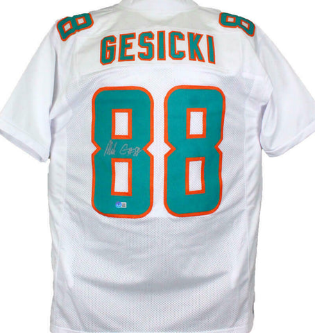 Mike Gesicki Autographed White Pro Style Jersey-Beckett W Hologram *Silver