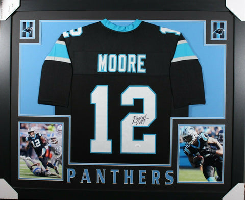 DJ D.J. Moore (Panthers black SKYLINE) Signed Autographed Framed Jersey JSA