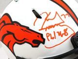 Karl Mecklenburg Autographed Denver Broncos Lunar Speed Mini Helmet- Beckett W *