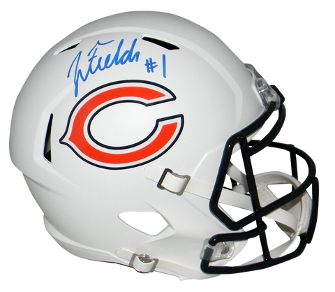 JUSTIN FIELDS AUTOGRAPHED SIGNED CHICAGO BEARS WHITE FULL SIZE HELMET BECKETT