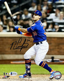 Michael Conforto Signed New York Mets 8x10 Blue Jersey Photo BAS