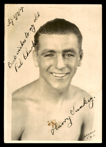 Harry Sankey Autographed 5x7 Photo UK Boxer 1929 "To Charlie Best Wishes" 179773