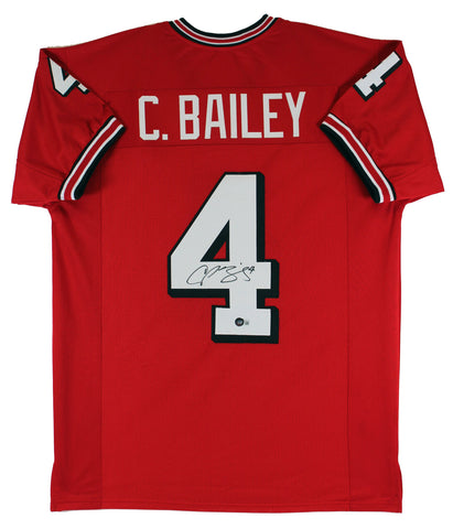 Georgia Champ Bailey Authentic Signed Red Pro Style Jersey BAS Witnessed