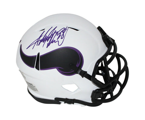 Adrian Peterson Autographed Minnesota Vikings Lunar Mini Helmet BAS 33053
