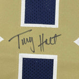 FRAMED Autographed/Signed TORRY HOLT 33x42 St. Louis Blue Jersey Beckett BAS COA