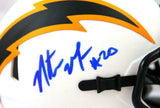 Natrone Means Autographed San Diego Chargers Lunar Speed Mini Helmet-Prova *Blue