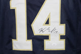 Kyle Hamilton Autographed/Signed College Style Blue XL Jersey JSA 38915